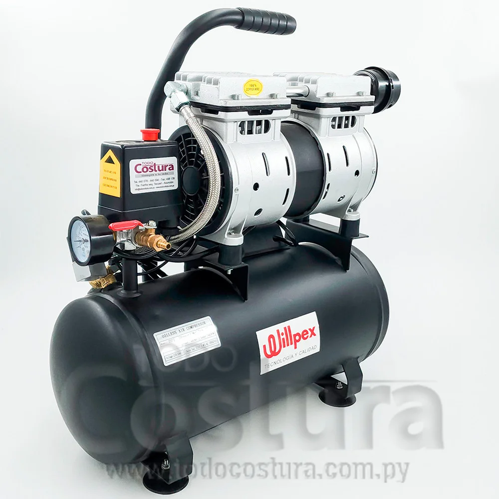 COMPRESOR SILENCIOSO (12 LITROS - 1 CABEZAL 480W) WILLLPEX GDG12